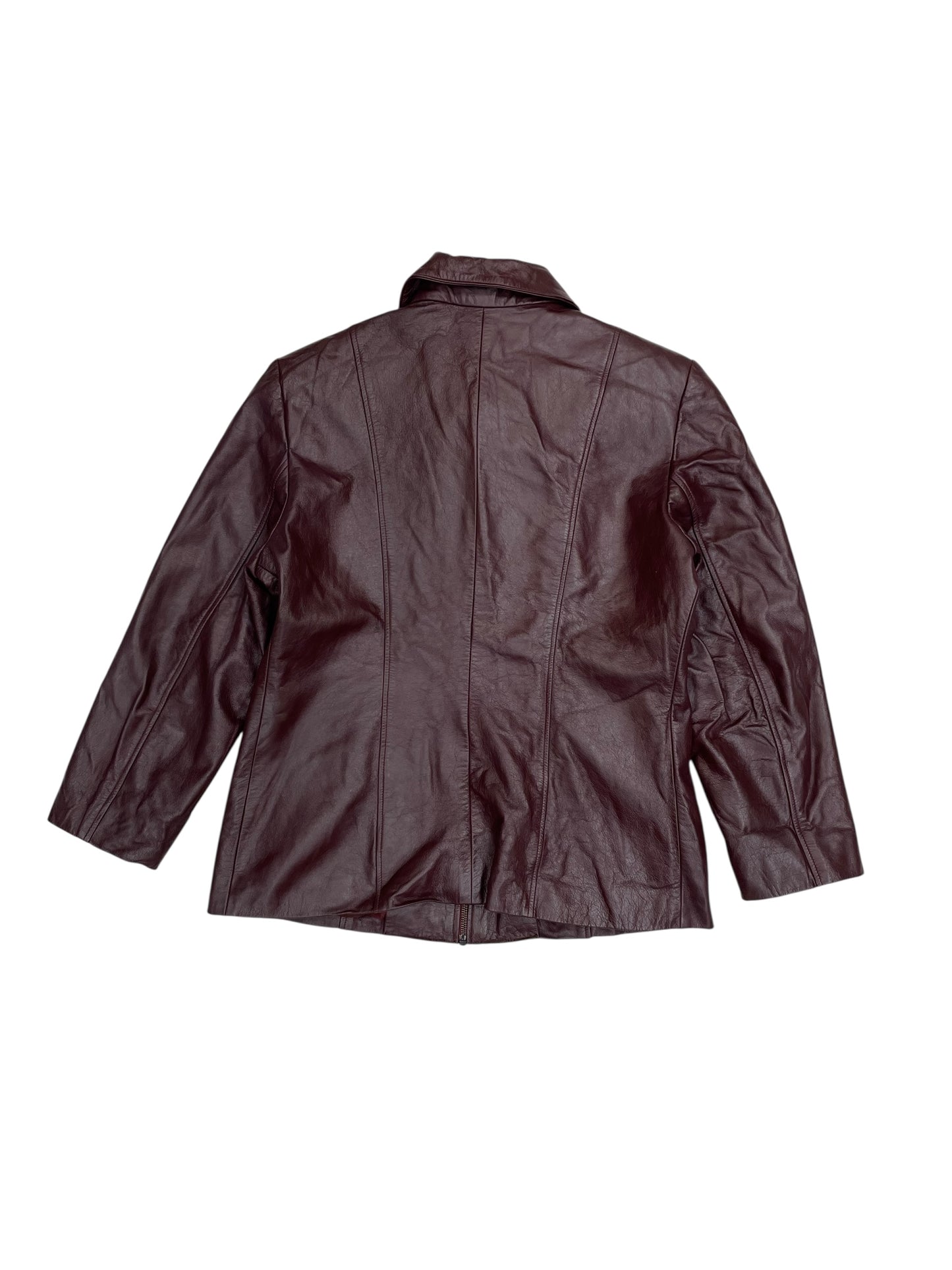 Chaqueta cuero color vino