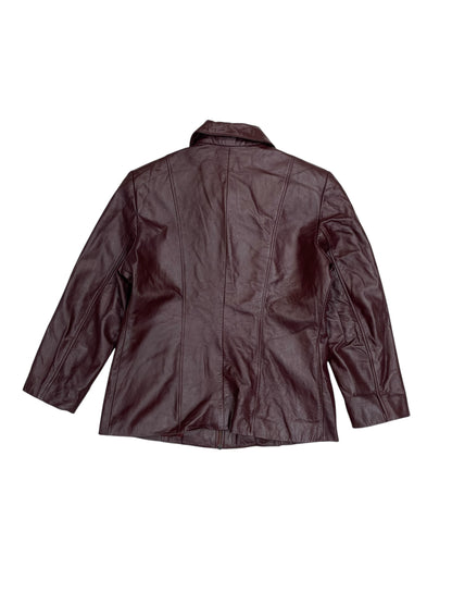 Chaqueta cuero color vino
