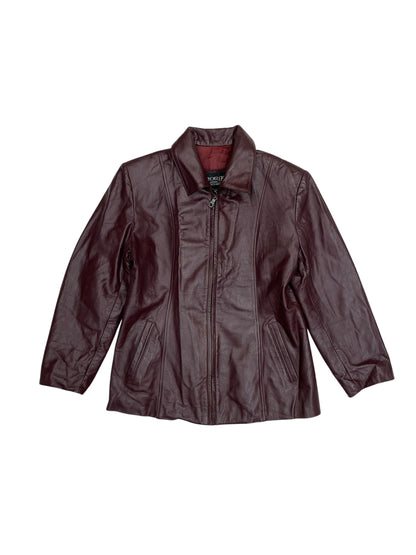 Chaqueta cuero color vino